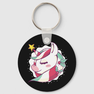 Weihnachten Einhorn Geschenk für Fantasie Pony Lov Schlüsselanhänger