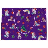 Weihnachten Einhorn Geschenk Wrapping Magischer Fe Große Geschenktüte (Rückseite)
