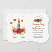 Weihnachten Einhorn Gesicht Einladungen JEDE VERAN (Vorderseite)