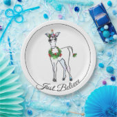 Weihnachten Einhorn, glauben Sie nur Pappteller (Party)