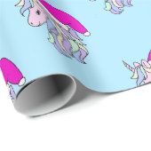 Weihnachten Einhorn in Weihnachtsmannmütze Light B Geschenkpapier (Rolleneckpunkt)