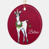 Weihnachten Einhorn magische Fantasie Keramik Ornament (Links)