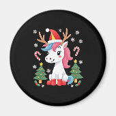 Weihnachten Einhorn Niedlich Magische Weihnachtsmä Magnet (Vorne)