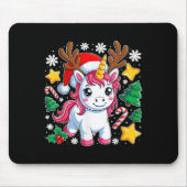 Weihnachten Einhorn Niedlich Magische Weihnachtsmä Mousepad (Vorne)