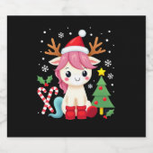 Weihnachten Einhorn Niedlich Magische Weihnachtsmä Schaumweinetikett (Einzelnes Label)