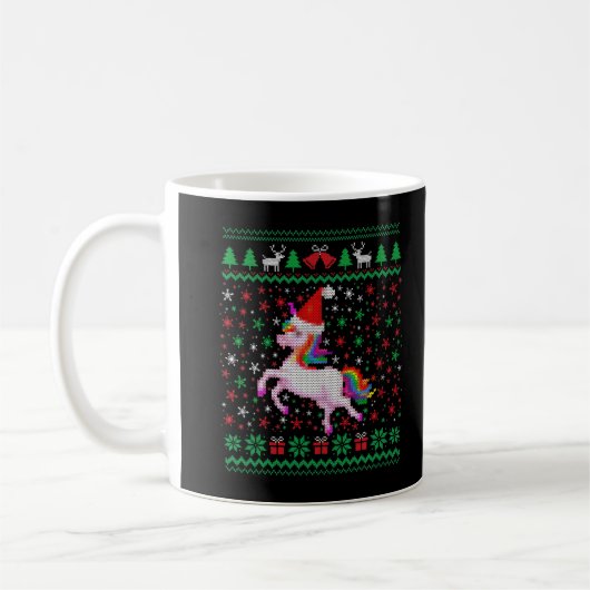 Weihnachten Einhorn Outfit Funny Christmas Muster Kaffeetasse (Links)