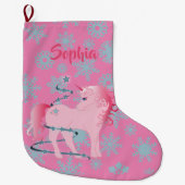 Weihnachten Einhorn Rosa Niedlich Großer Weihnachtsstrumpf (Vorderseite)