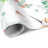 Weihnachten Einhorn-Rot-Weiß-Poinsettienmuster Geschenkpapier (Rolleneckpunkt)