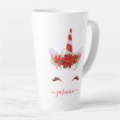 Weihnachten Einhorn Rote Blütengoldstriche Name Milchtasse (Rechte Ecke)