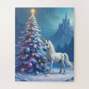 Weihnachten Einhorn und Märchenburg Puzzle