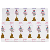 Weihnachten Einhorn Weihnachtsmannmütze Gold Glitz Große Geschenktüte (Vorderseite)