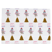 Weihnachten Einhorn Weihnachtsmannmütze Gold Glitz Große Geschenktüte (Rückseite)