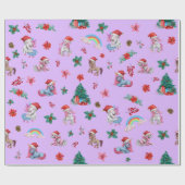 Weihnachten Einhorn Weihnachtswrapping Paper Kinde Geschenkpapier (Flach)