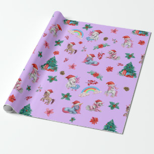 Weihnachten Einhorn Weihnachtswrapping Paper Kinde Geschenkpapier