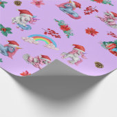 Weihnachten Einhorn Weihnachtswrapping Paper Kinde Geschenkpapier (Ecke)