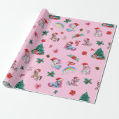 Weihnachten Einhorn Weihnachtswrapping Paper Kinde Geschenkpapier (Ungerollt)
