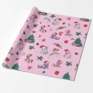 Weihnachten Einhorn Weihnachtswrapping Paper Kinde Geschenkpapier