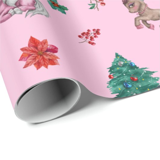 Weihnachten Einhorn Weihnachtswrapping Paper Kinde Geschenkpapier (Rolleneckpunkt)