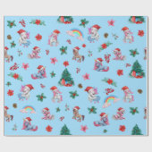 Weihnachten Einhorn Weihnachtswrapping Paper Kinde Geschenkpapier (Flach)