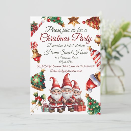 Weihnachten einladen (Stehend Vorderseite)