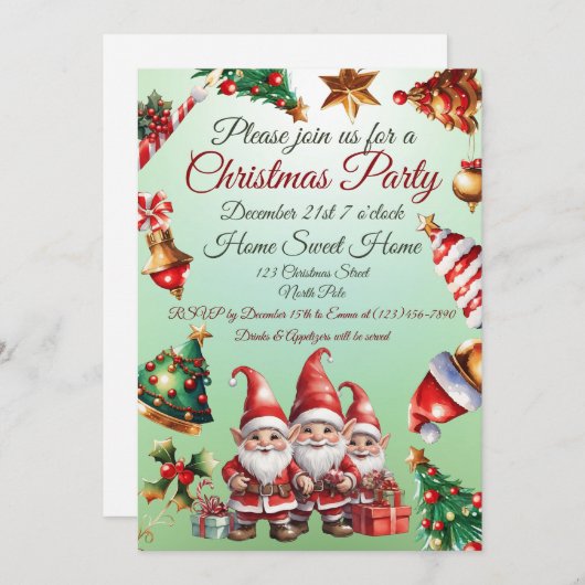 Weihnachten einladen (Vorne/Hinten)