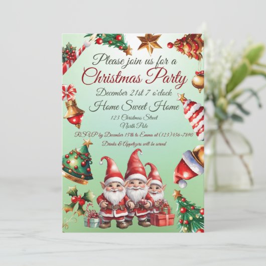 Weihnachten einladen (Stehend Vorderseite)