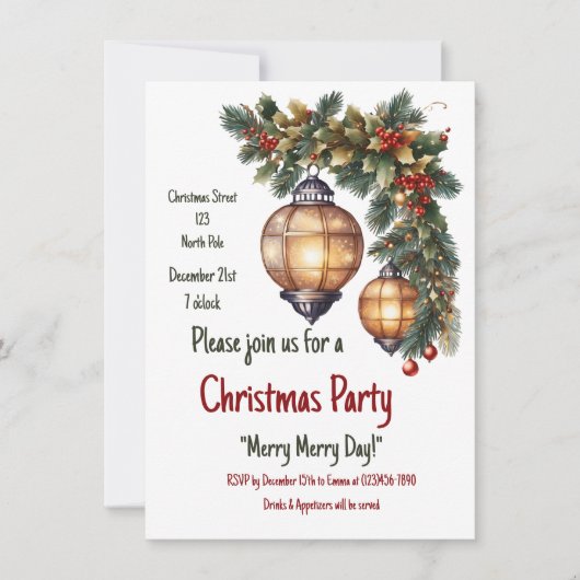 Weihnachten einladen einladung (Vorderseite)