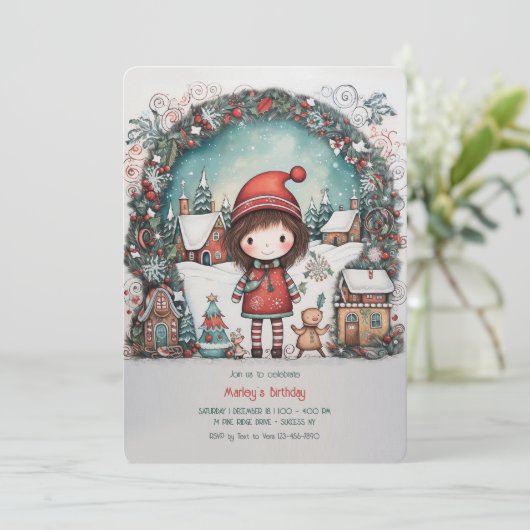 Weihnachten Einladung (Stehend Vorderseite)