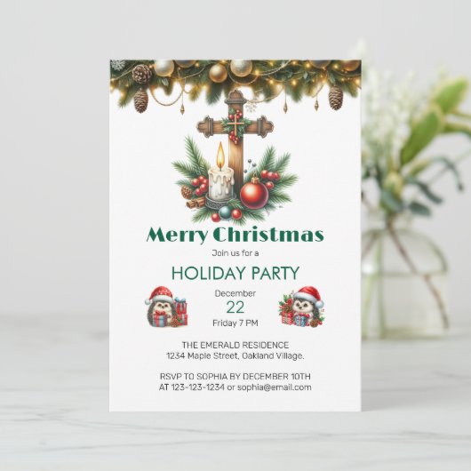 Weihnachten Einladung (Stehend Vorderseite)