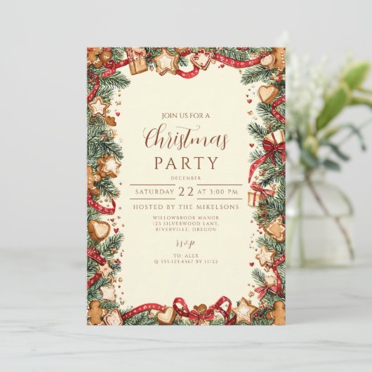 Weihnachten Einladung (Stehend Vorderseite)