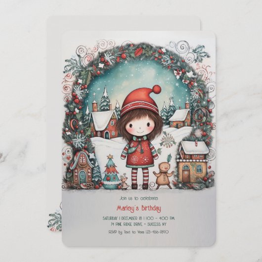 Weihnachten Einladung (Vorne/Hinten)