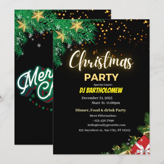 Weihnachten Einladung (Vorne/Hinten)