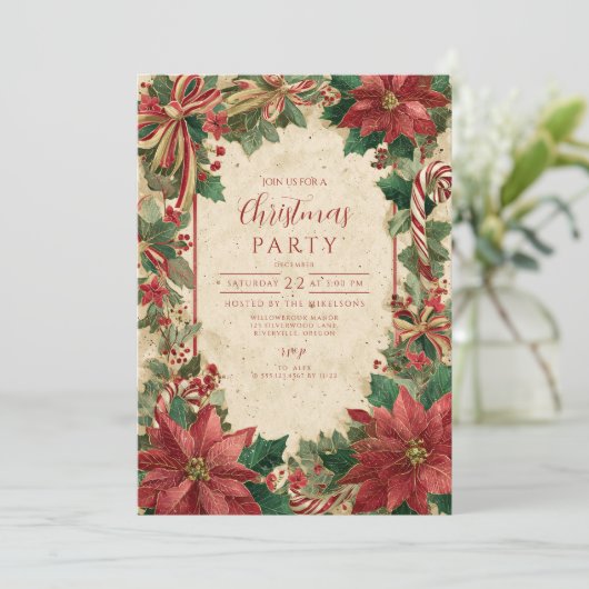 Weihnachten Einladung (Stehend Vorderseite)