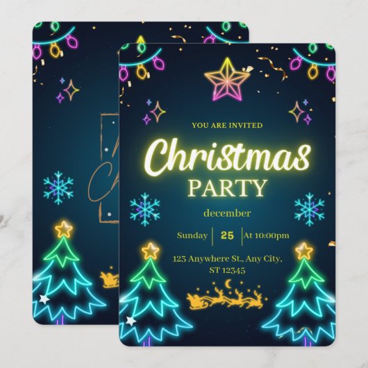 Weihnachten Einladung (Vorne/Hinten)