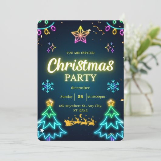 Weihnachten Einladung (Stehend Vorderseite)