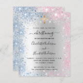 Weihnachten - Einladung eines silberblauen Jungen (Vorne/Hinten)