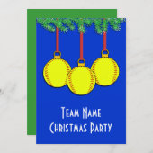 Weihnachten Einladungen für Fastpech Softball (Vorne/Hinten)