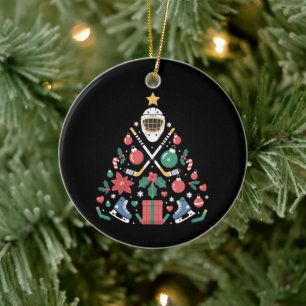 Weihnachten Eishockey Liebhaber Baum Sportteam Keramik Ornament