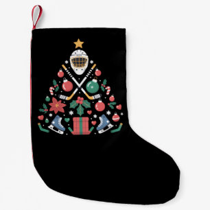 Weihnachten Eishockey Liebhaber Baum Sportteam Kleiner Weihnachtsstrumpf