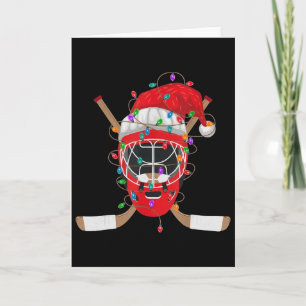 Weihnachten Eishockey Santa Xmas Lichter Hockey Mä Karte