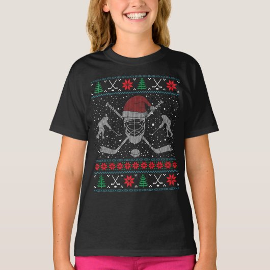 Weihnachten Eishockey Weihnachten Weihnachten Weih T-Shirt (Vorderseite)