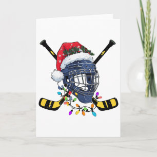 Weihnachten Eishockeyhelm Weihnachtsmann Xmas Karte