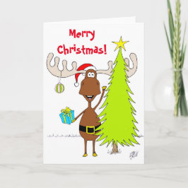 Weihnachten: Elch (Happy) Feiertagskarte