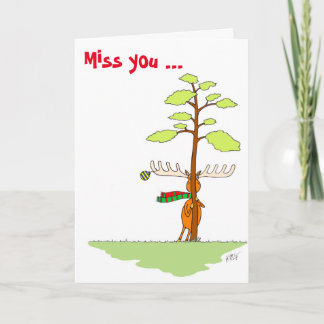 Weihnachten: Elch (schüchtern) Feiertagskarte