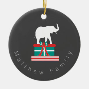 Weihnachten Elefant Geschenk Weihnachten Geschenk  Keramik Ornament