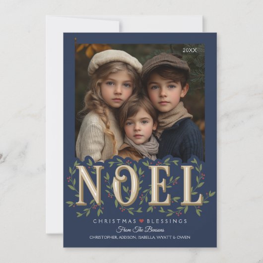 Weihnachten Elegant Blue Foto Weihnachten Karte (Vorderseite)