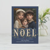 Weihnachten Elegant Blue Foto Weihnachten Karte (Stehend Vorderseite)