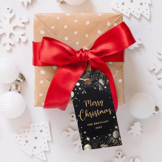 Weihnachten Elegant Gold Festive Merry Geschenkanhänger