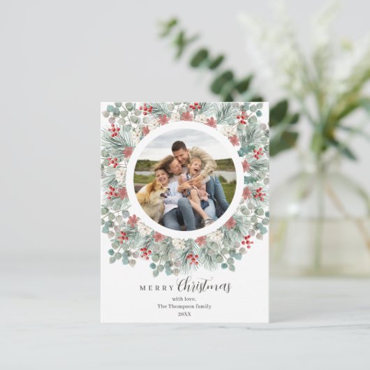 Weihnachten Elegant & rustikal Botanischer Rahmen  (Stehend Vorderseite)