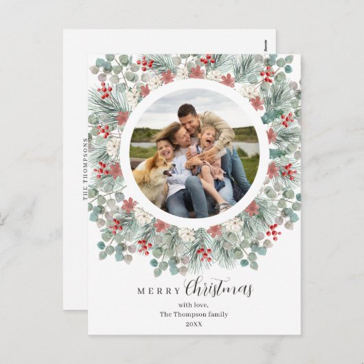 Weihnachten Elegant & rustikal Botanischer Rahmen  (Vorne/Hinten)